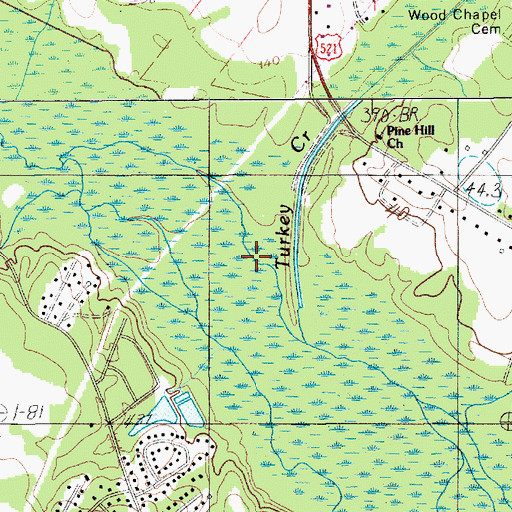 Topographic Map of Turkey Creek, SC