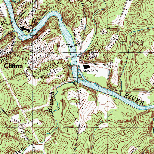 Topographic Map of Turkey Hen Branch, SC