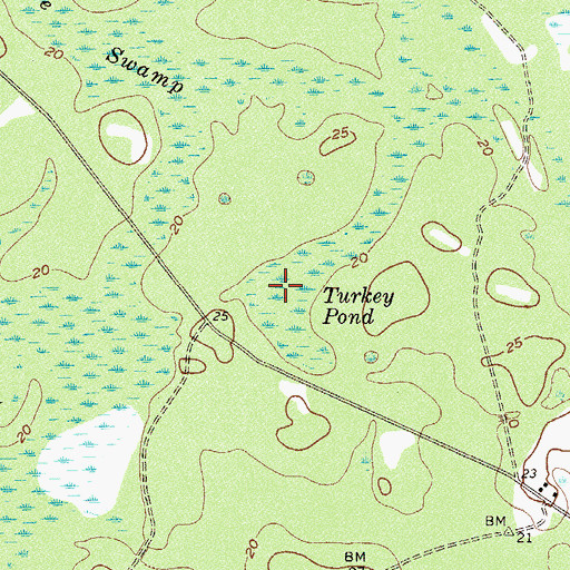 Topographic Map of Turkey Pond, SC