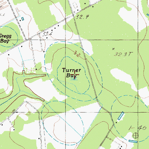 Topographic Map of Turner Bay, SC