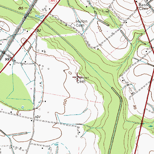 Topographic Map of Turner Cemetery, SC