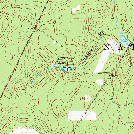 Topographic Map of Twin Lakes, SC
