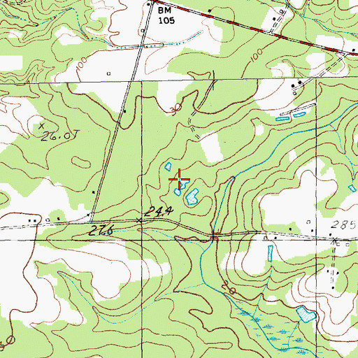 Topographic Map of Tyler Ponds, SC
