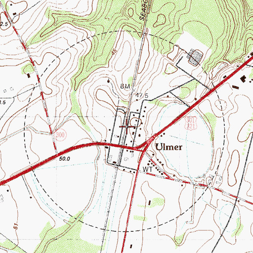 Topographic Map of Ulmer, SC