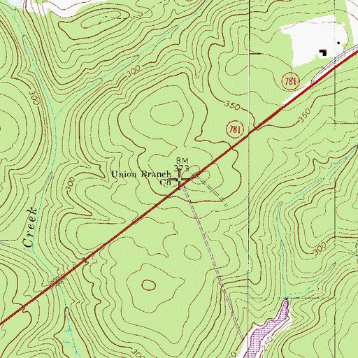 Topographic Map of Union Branch Church, SC
