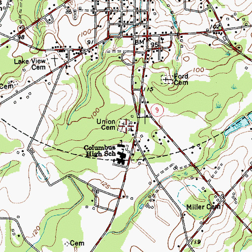 Topographic Map of Union Cemetery, SC