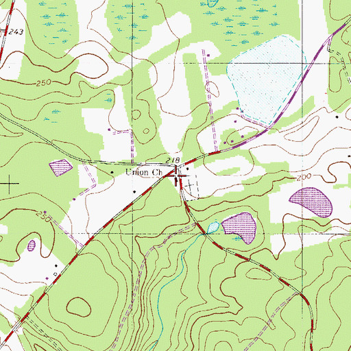 Topographic Map of Union Church, SC