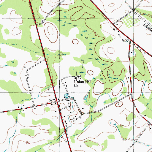 Topographic Map of Union Hill Church, SC