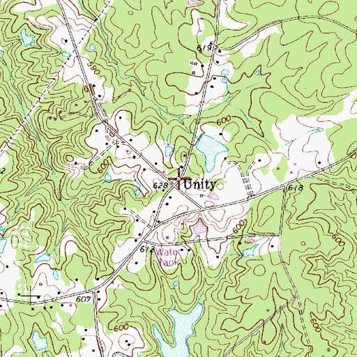 Topographic Map of Unity, SC