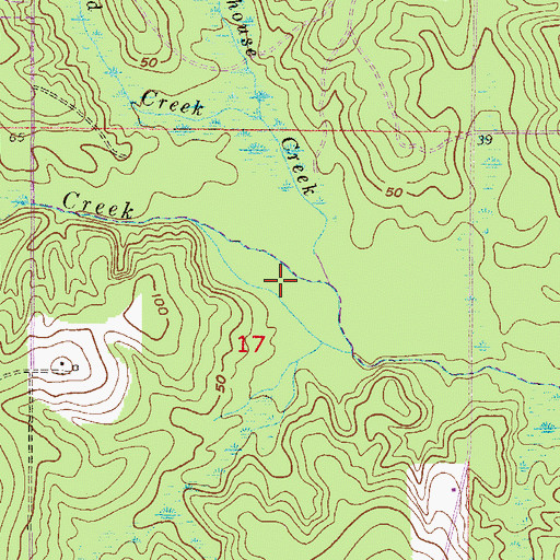 Topographic Map of Milkhouse Creek, AL