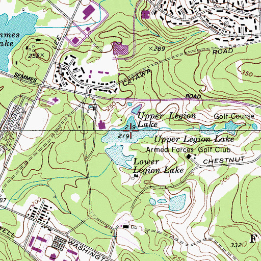 Topographic Map of Upper Legion Lake, SC
