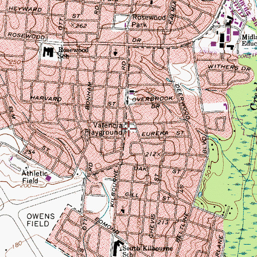 Topographic Map of Valencia Playground, SC