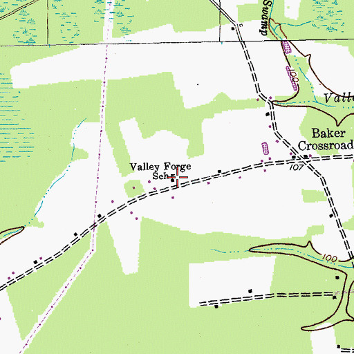 Topographic Map of Valley Forge School, SC
