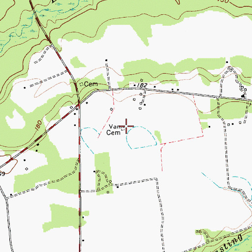Topographic Map of Van Cemetery, SC