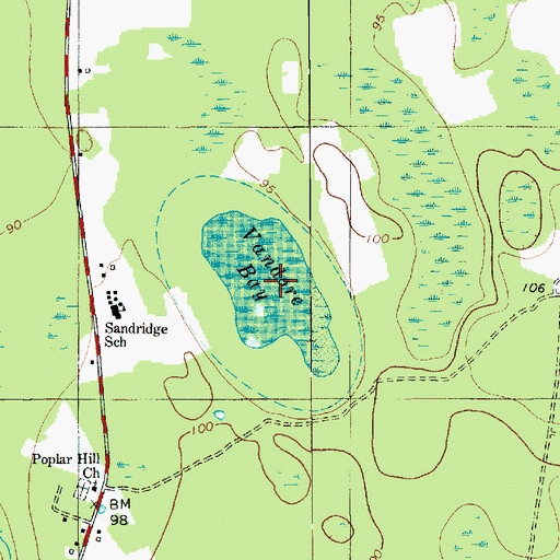 Topographic Map of Vandore Bay, SC