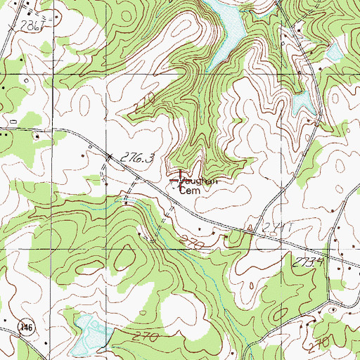 Topographic Map of Vaughan Cemetery, SC