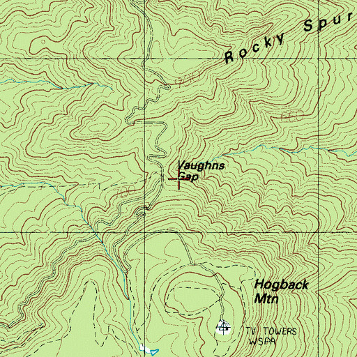 Topographic Map of Vaughns Gap, SC
