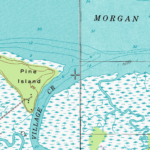 Topographic Map of Village Creek, SC
