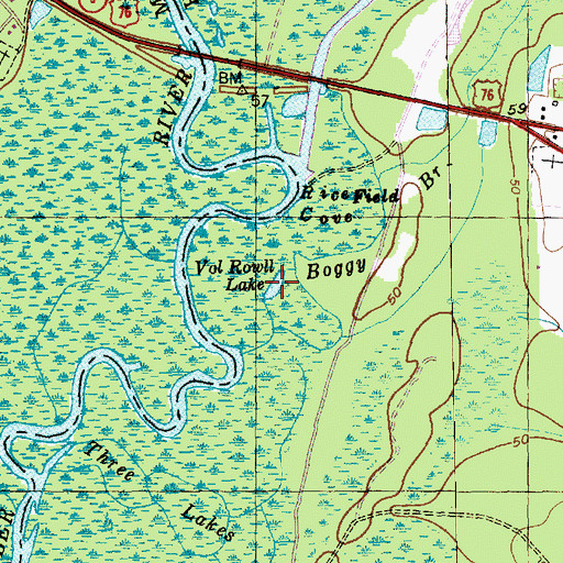 Topographic Map of Vol Rowll Lake, SC