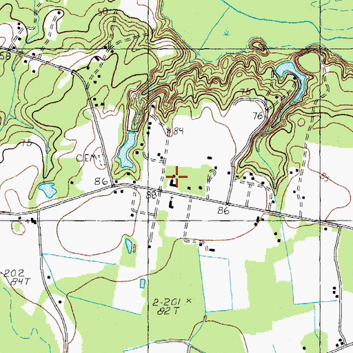 Topographic Map of Vox School, SC