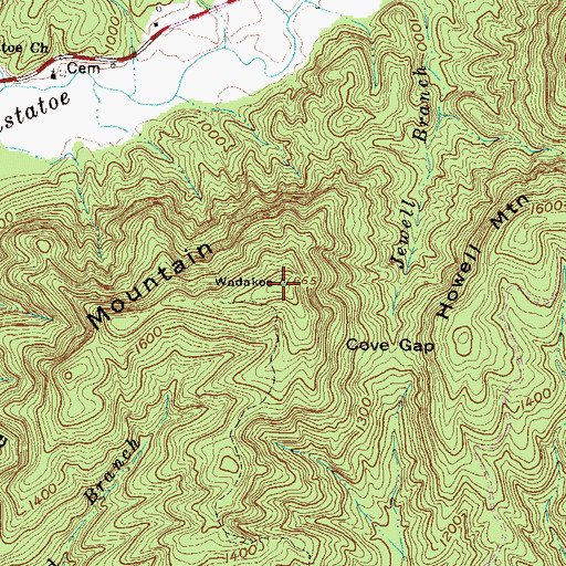 Topographic Map of Wadakoe Mountain, SC