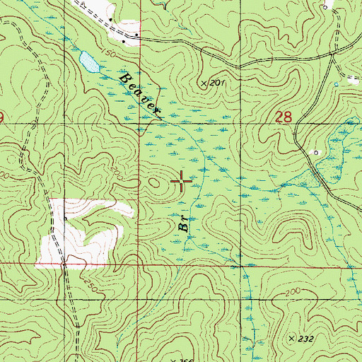 Topographic Map of Mill Branch, AL
