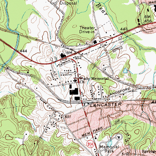 Topographic Map of Wade Memorial Church, SC