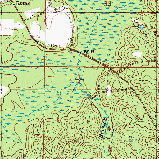 Topographic Map of Mill Branch, AL