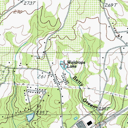Topographic Map of Waldrops Lake, SC
