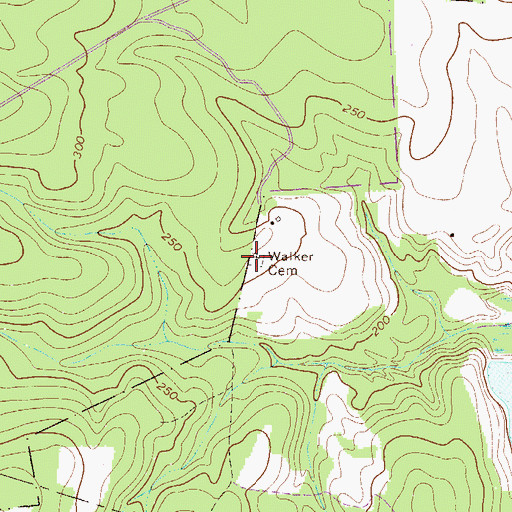 Topographic Map of Walker Cemetery, SC