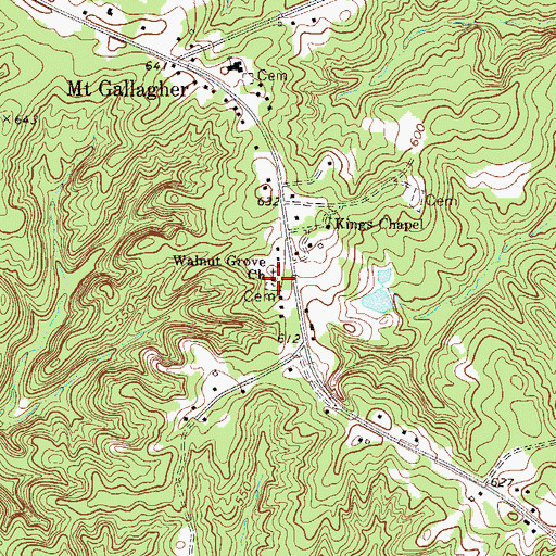 Topographic Map of Walnut Grove Church, SC