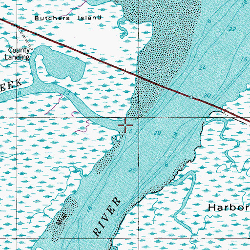 Topographic Map of Ward Creek, SC