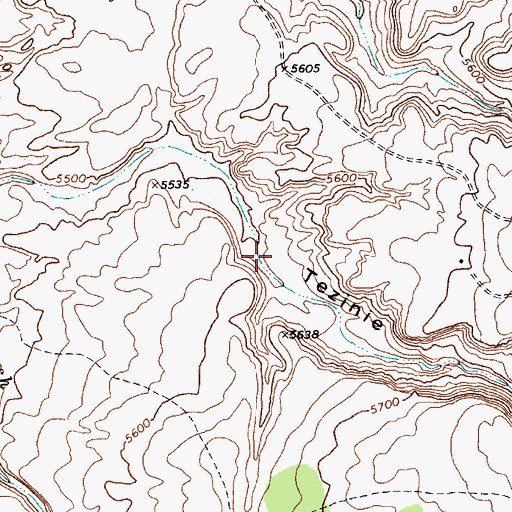 Topographic Map of Tezinie Canyon, AZ