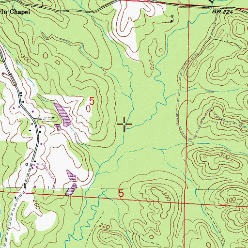 Topographic Map of Mill Branch, AL
