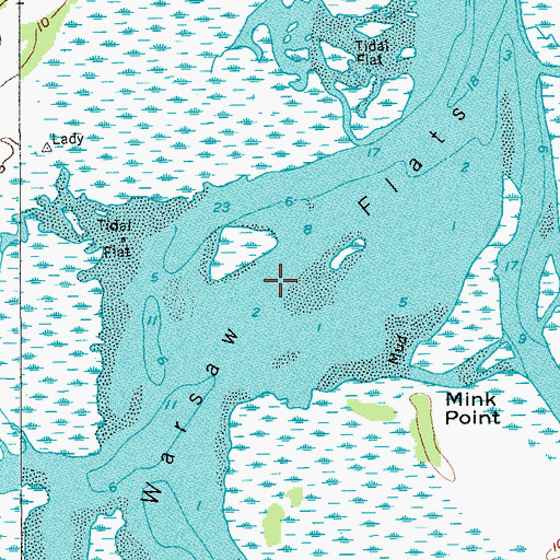 Topographic Map of Warsaw Flats, SC