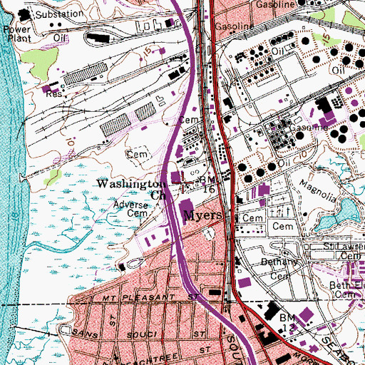 Topographic Map of Washington Church, SC