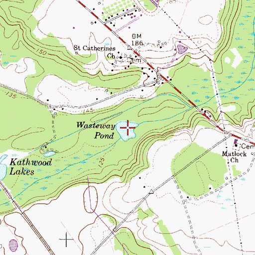 Topographic Map of Wasteway Pond, SC