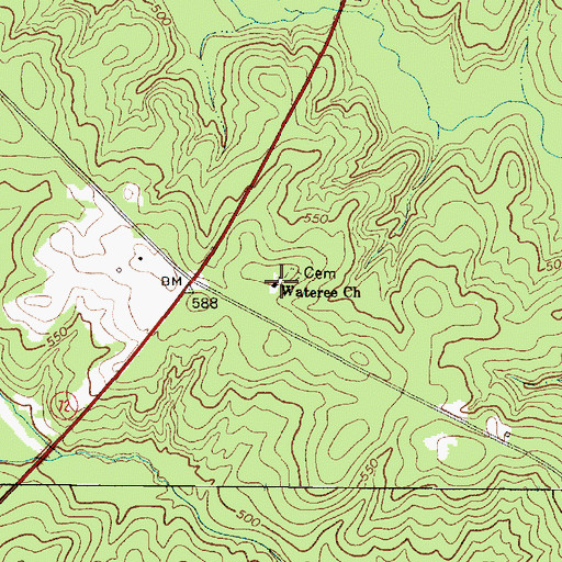 Topographic Map of Wateree Church, SC