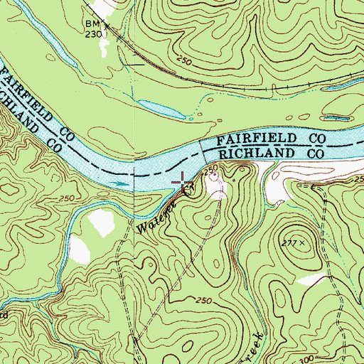 Topographic Map of Wateree Creek, SC