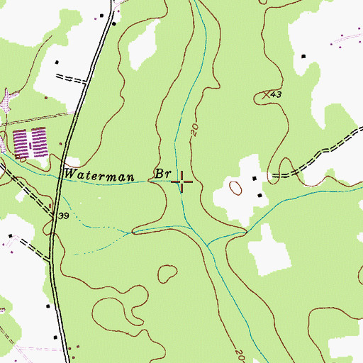 Topographic Map of Waterman Branch, SC