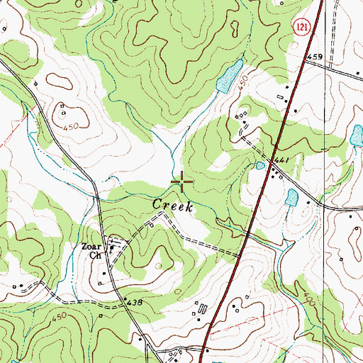 Topographic Map of Watermelon Branch, SC