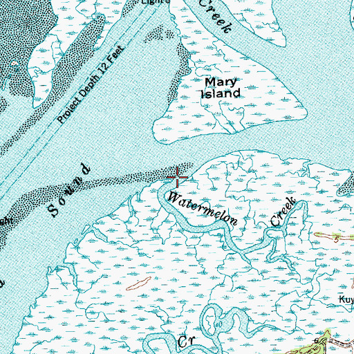 Topographic Map of Watermelon Creek, SC