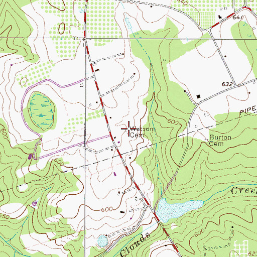 Topographic Map of Watson Cemetery, SC