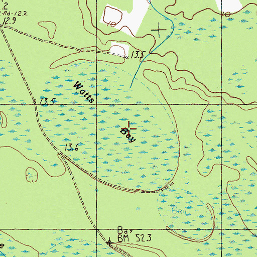 Topographic Map of Watts Bay, SC