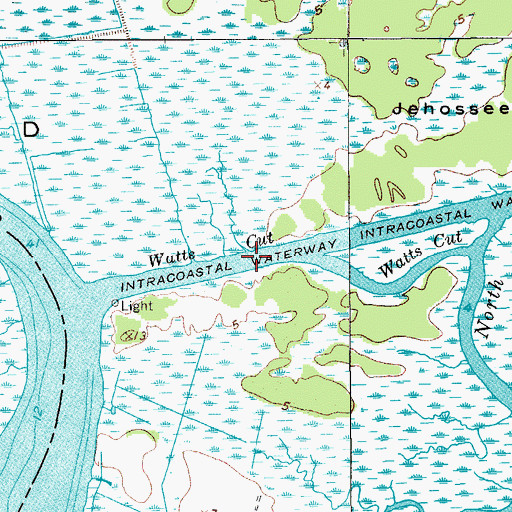 Topographic Map of Watts Cut, SC