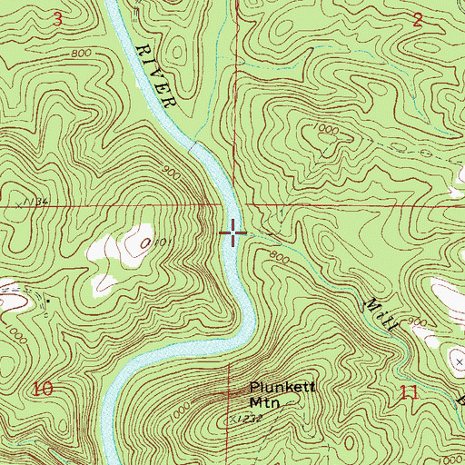 Topographic Map of Mill Branch, AL