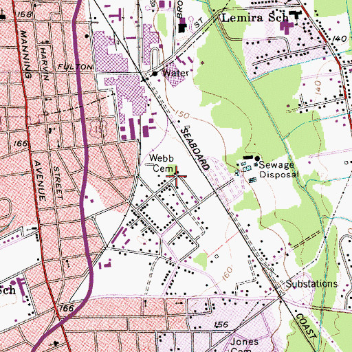 Topographic Map of Webb Cemetery, SC