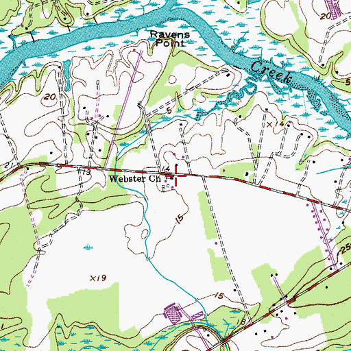 Topographic Map of Webster Church, SC