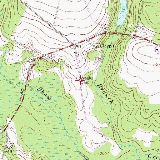 Topographic Map of Weeks Cemetery, SC