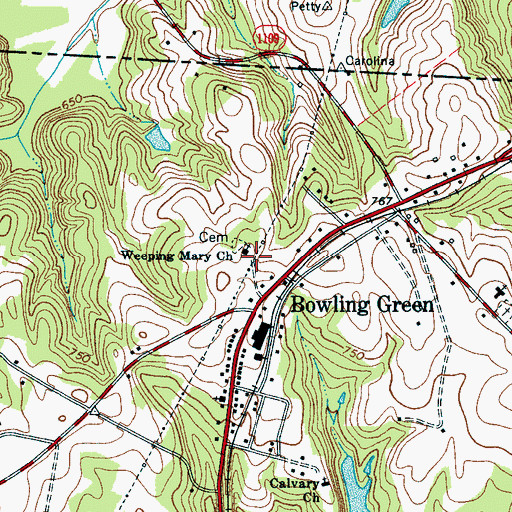 Topographic Map of Weeping Mary Church, SC